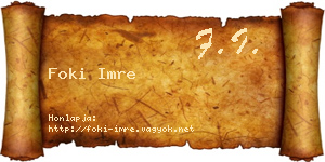 Foki Imre névjegykártya